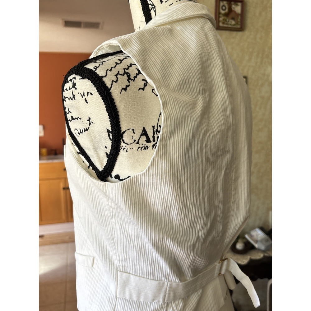 Vintage Ralph Lauren Suit Vest Women's size 4 white ribbed fitted - Picture 3 of 9